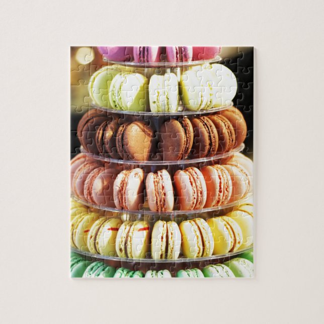Cute Colorful Dessert Fransk Macaron Pussel (Vertikal)