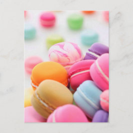 Cute Colorful Dessert Fransk Macaron Vykort