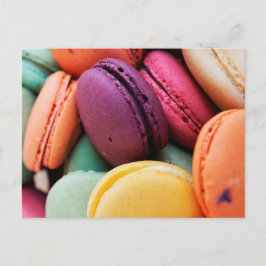 Cute Colorful Dessert Fransk Macaron Vykort