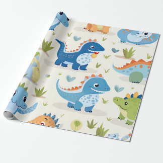 Cute Colorful Dinosaur Baby Mönster Presentpapper