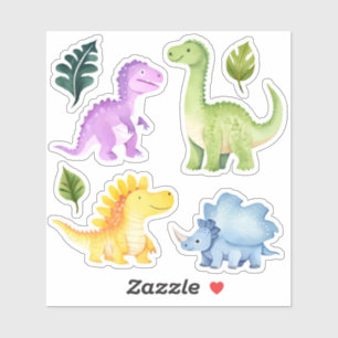 Cute Colorful Dinosaur Barns födelsedag Party favo Klistermärken