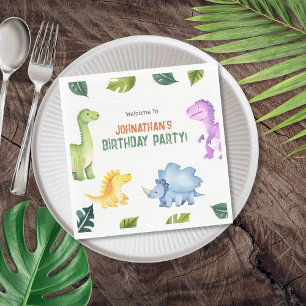 Cute Colorful Dinosaur Barns födelsedag Party Pappersservett