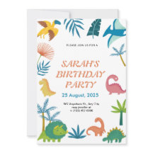 Cute Colorful Dinosaur Birthday Call for Kid