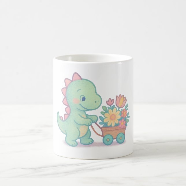 Cute Colorful Dinosaurs - Adasty Tecknad Dino De Kaffemugg (Center)