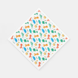 Cute Colorful Dinosaurs Illustrated Mönster Pappersservett