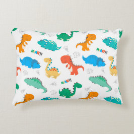 Cute Colorful Dinosaurs Illustrated Mönster Prydnadskudde