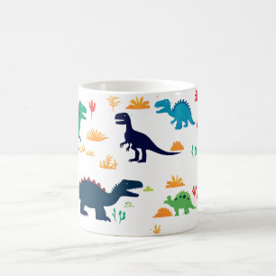 Cute Colorful Dinosaurs Mönster Kaffemugg