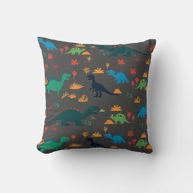 Cute Colorful Dinosaurs Mönster Kudde (Framsida)