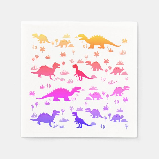 Cute Colorful Dinosaurs Mönster Pappersservett (Framsidan)