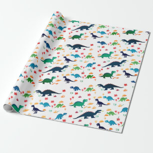 Cute Colorful Dinosaurs Mönster Presentpapper