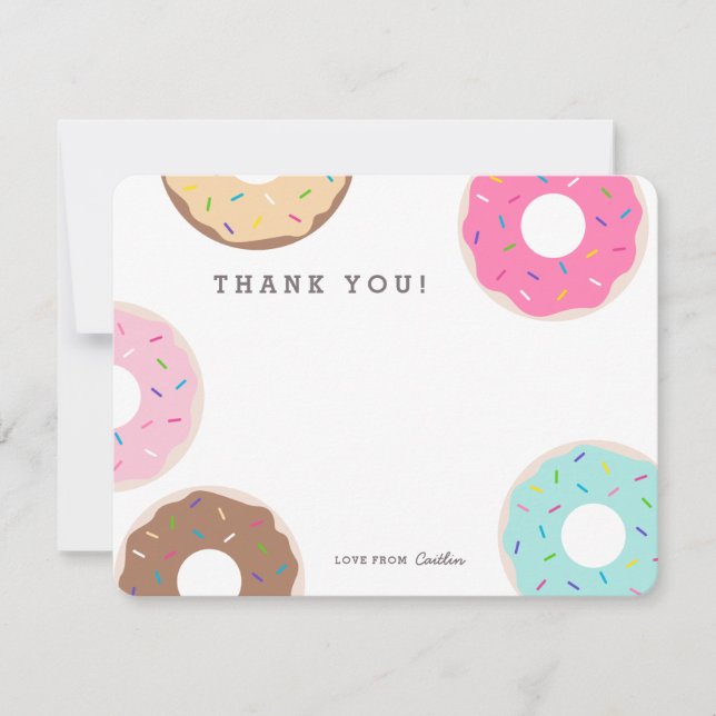 Cute Colorful Donut, tack... Tack Kort (Framsida)