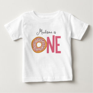 Cute Colorful Donuts 1 första födelsedagen T Shirt