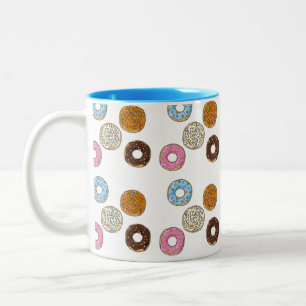 Cute Colorful Donuts Två-Tonad Mugg