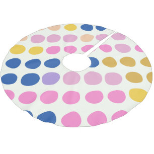 Cute Colorful Dots Festive Roligt Mönster Blue Ros Julgransmatta Borstad Polyester