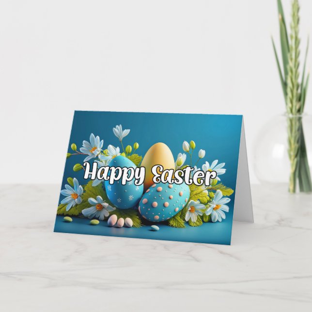 Cute Colorful Eggs Glad påsk Helgkort (Framsida)