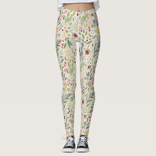 Cute Colorful Flowers Mönster Leggings