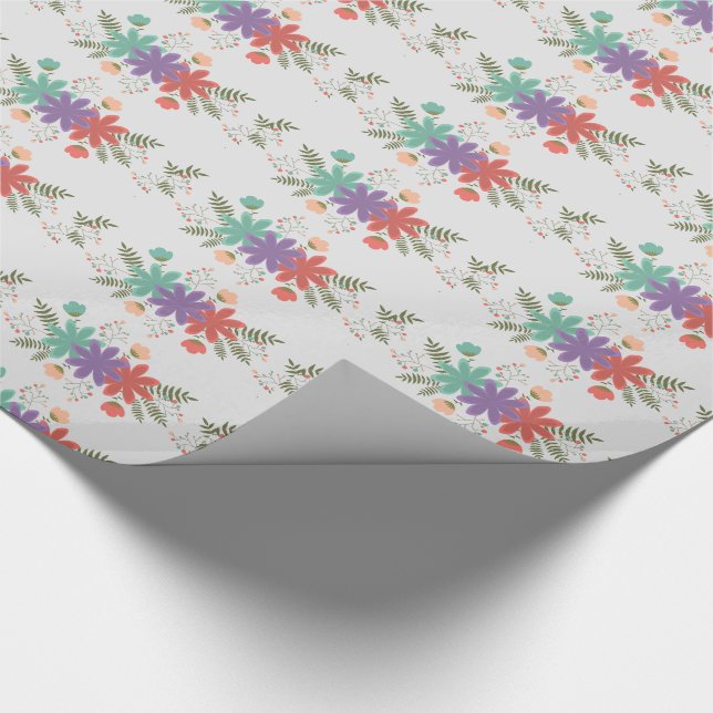 Cute Colorful Flowers Presentpapper (Hörn)
