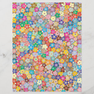 Cute Colorful Flowers Scrapbooking Craft Papper