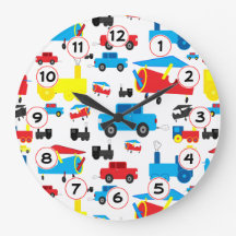 Cute Colorful Flygplan, Tåg och Cars Collage
