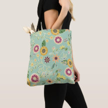 Cute Colorful Folk Blommigt Original Golden Design