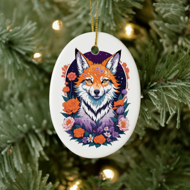 Cute Colorful Fox Ornament (Träd)
