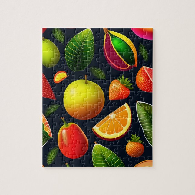 Cute Colorful Fruits Mönster Pussel (Vertikal)
