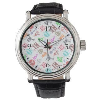 Cute colorful funny monsters patterns armbandsur