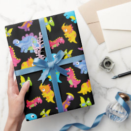 Cute Colorful Funny Unisex Black Baby Dinosaur Presentpapper