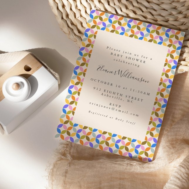 Cute Colorful Geometric Gender Neutral Baby Shower Inbjudningar (Skapare uppladdad)