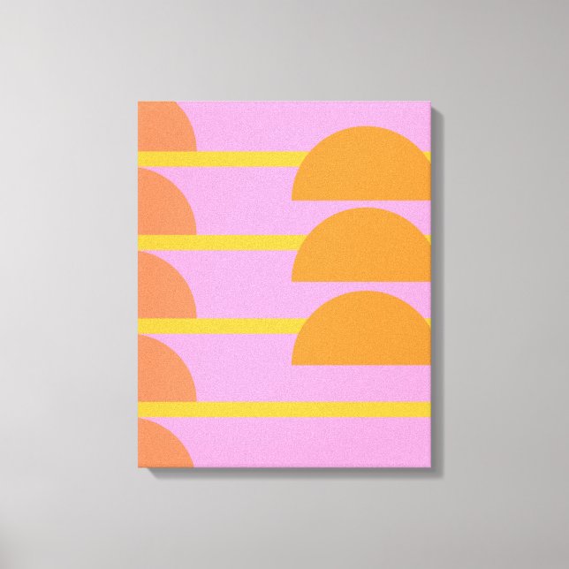 Cute Colorful Geometric Scandinavian Art Rosa Canvastryck (Framsida)