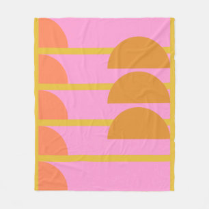 Cute Colorful Geometric Scandinavian Art Rosa Fleecefilt