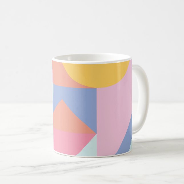 Cute Colorful Geometric Shapes Collage Artwork Kaffemugg (Framsida höger)