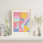 Cute Colorful Geometric Shapes Collage Artwork Poster<br><div class="desc">Den här roligten har färsk grafisk designkollage geometriska enkla former i en söt färg-palett med pasteller och mjuka rättigheter.</div>