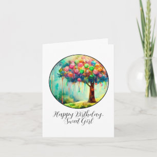 Cute Colorful Girl's Birthday Kort