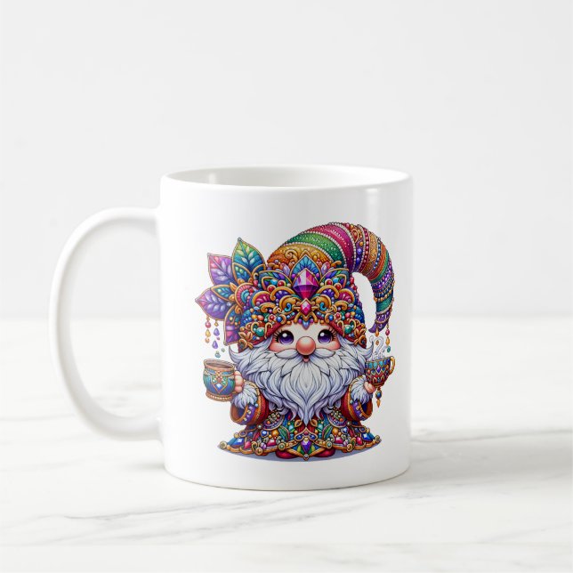 Cute Colorful Gnome Kaffemugg (Vänster)