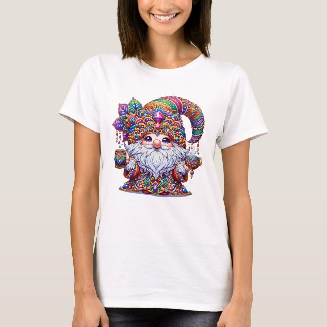 Cute Colorful Gnome T Shirt (Framsida)