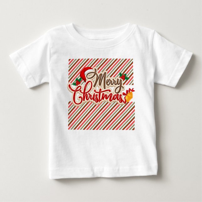 Cute Colorful God jul ,julafton träd baby T Shirt (Framsida)