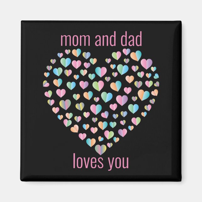 Cute Colorful Heart Mönster Magnet (Framsidan)
