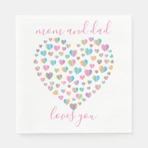 Cute Colorful Heart Mönster Pappersservett