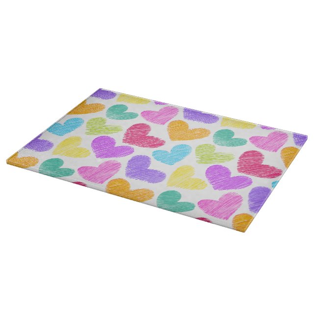 Cute Colorful Heart Pastel Valentine Kärlek Mönste (Hörn)
