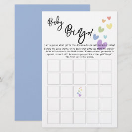Cute & Colorful Hearts Baby Bingo Game Flyer