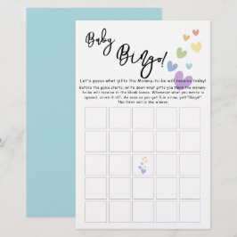 Cute & Colorful Hearts Baby Bingo Game Flyer