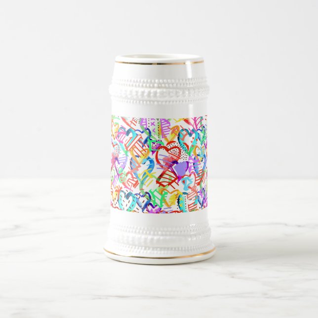 Cute colorful hearts mönster sejdel (Center)