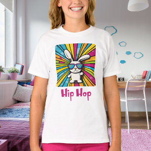 Cute Colorful Hip hop Påskhare med solglasögon T Shirt