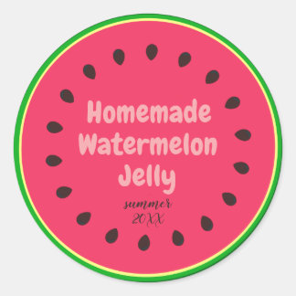 Cute Colorful Homemade Watermelon Jelly Burk-etike Runt Klistermärke