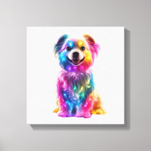 Cute Colorful Hund Canvastryck (Framsida)