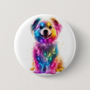 Cute Colorful Hund Knapp