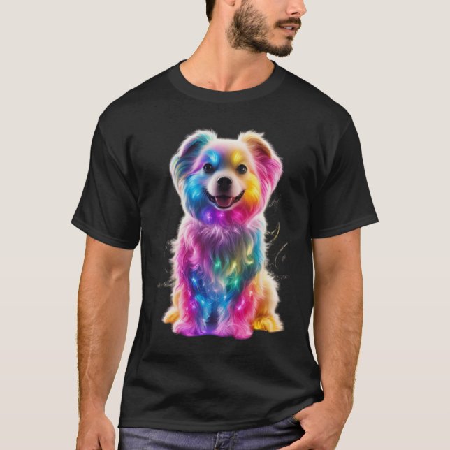 Cute Colorful Hund T Shirt (Framsida)