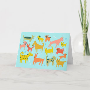 Cute Colorful Hundar ANPASSNINGSBAR TACK Kort