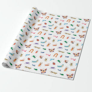 Cute Colorful Insekt Mönster Presentpapper